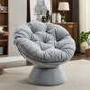 Oversized Swivel Accent Chair,360° Swivel Barrel Chair, Multicoloured Papasan Chair for Living Room-Cuddlewood - 2 of 4