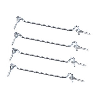 Unique Bargains Carbon Steel Cabin Eye Latch Gate Door Swivel Hook with Mounting Screws 4 Pcs - 1 of 4