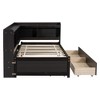 Twin Size Bed With L-shaped Bookcases, Pine Wood Platform Bed Frame With 2 Storage Drawers For Bedroom, No Spring Box Needed - 4 of 4