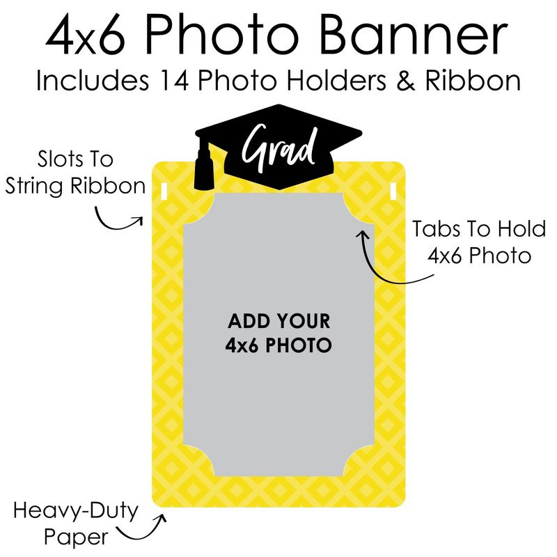 Big Dot of Happiness Yellow Grad - Best is Yet to Come - DIY Yellow Graduation Party Decor - K-12 School Picture Display - Photo Banner, 5 of 8