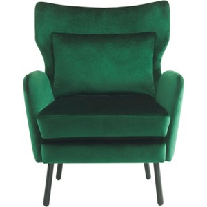 NicBex Velvet Accent Chair with Metal Legs and Pillow,Upholstered Living Room Chairs with Mid-Height Backrest,Accent Chairs for Living Room - 1 of 4