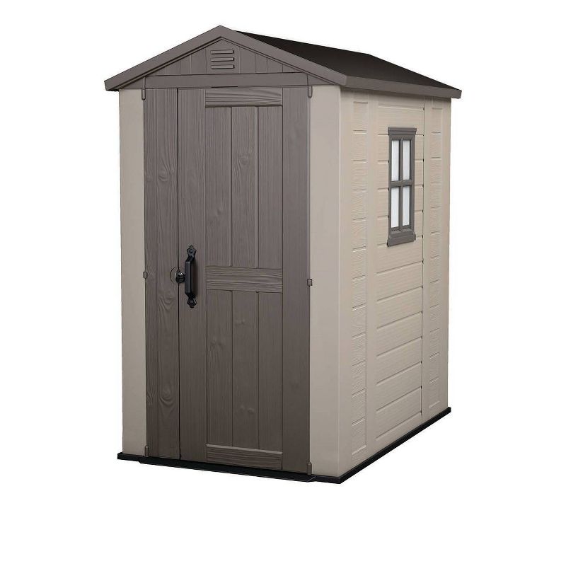 Keter 4&#39;x6&#39; Factor Outdoor Storage Shed Brown, 1 of 9