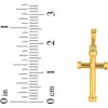 14k Yellow Gold 0.8" Cylinder Tube Barrel Cross Charm Pendant with optional Adjustable Chain Necklace - 4 of 4