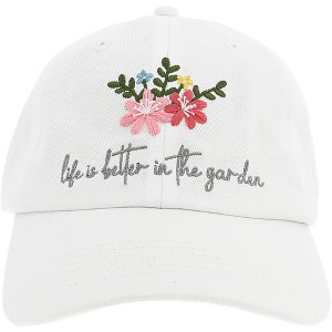 Pavilion Gift Company - The Garden - White Adjustable Hat - Hats - 1 of 4