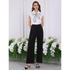 INSPIRE CHIC Women's Work Pleated Front Formal Office Straight Trousers with Pockets - 2 of 4