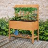 Aghana Digitals 53.25" H Elevated Fir Wood Planter with 3-Tier Design, Trellis, Storage Shelves & - 3 of 4