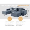 Dolonm 118"Modular Combination Sofa Convertible Boneless Compression Sofa Bed,Seats and Foot Pedal - 2 of 4