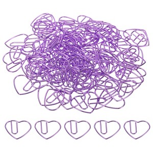 Unique Bargains Heart-Shaped Metal Prevent Tearing Pages Home Office Paper Clip 100 Pcs - 1 of 4