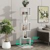 Lirago,19.68"L*19.68"W*63"H, 5-Tier Rotating Bookshelf with Acrylic Shelves & Anti-Tip Base - Multi-Functional Storage for Living Room,White - 3 of 4