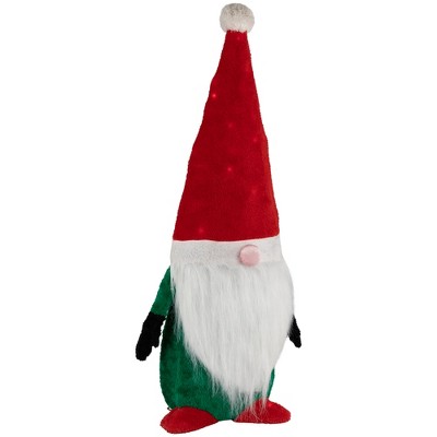 35-Inch Lighted Red and Green Christmas Gnome Yard Decoration