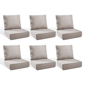 Buenhomino 24"x22" Outdoor Deep Seat Cushion Set, 6-inch Thicked Waterproof Patio Furniture Cushions with Removable Cover,8 Colors - 1 of 4