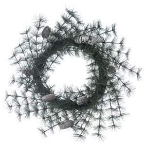 Transpac Artificial 24 in. Green Christmas Spiral Wreath - 1 of 2