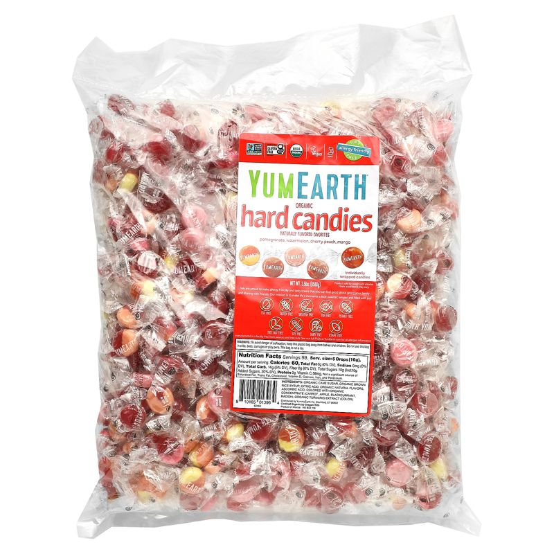 YumEarth Organic Hard Candies, Assorted, 3.5 lbs (1,588 g), 1 of 3