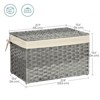SONGMICS Storage Basket with Lid, 17.2 Gallon (65L) Storage Bin, Woven Blanket Storage Basket with Handles, Foldable, Removable Liner, Metal Frame - 4 of 4