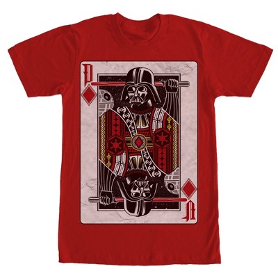 Men's Star Wars Vader In The Cards T-shirt - Red - Large : Target