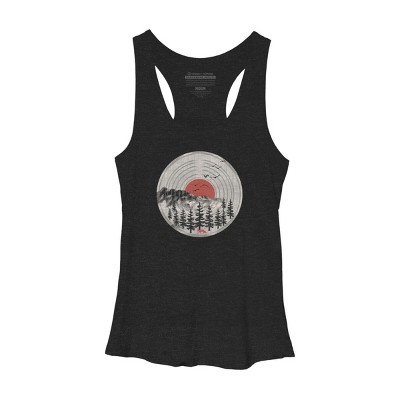 Women's Design By Humans Vinyl Nature Tunes By Maryedenoa Racerback Tank Top
