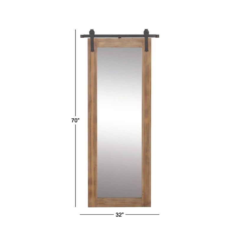 71&#34; x 34&#34; Wood Wall Mirror with Metal Hanging Rod Brown - Olivia &#38; May, 3 of 34