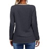 Imily Bela Womens Long Sleeve T Shirts Casual V Neck Color Block Tunic Tops Loose Basic Top - 3 of 4
