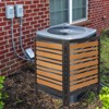 SEVOBAL Garden Fences and Gates 2 Panel Outdoor Air Conditioner Fence Screen, Outside Wood Privacy Fence, Backyard Garden Patio, Brown, 38"*38"*42" - 2 of 4