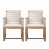 Outdoor Dining Chairs Set of 2, Acacia Wood Patio Armchair with Rope Back and Arms,Washable Cushion,for Backyard, Poolside, Garden - 2 of 4