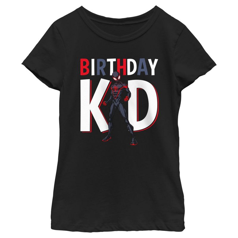 Girl's Marvel Birthday Kid Superhero T-Shirt, 1 of 5