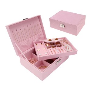 Unique Bargains 2 Layers Large Capacity Jewelry Display Storage Case - 1 of 4
