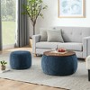 NicBex Modern Round Storage Ottoman Set of 2 Small Footstools with Panel Top for Bedroom and Living Room - 2 of 4