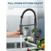 Cobbe Black Kitchen Faucet, Kitchen Faucet with Pull Down Sprayer, Stainless Steel Kitchen Sink Faucets for 1 or 3 Hole, Single Handle Spring Faucet - 2 of 4