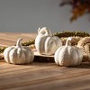 3"H  3.25"H & 3"H Sullivans Stoneware Cream Pumpkin Set of 3  Cream - 3 of 4