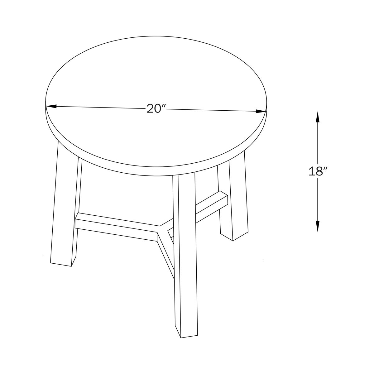 Alaterre Furniture Newbury Collection 20-Inch Round End Table or Nightstand, Solid Wood Farmhouse Accent Table, Pecan Finish - thumbnail 10