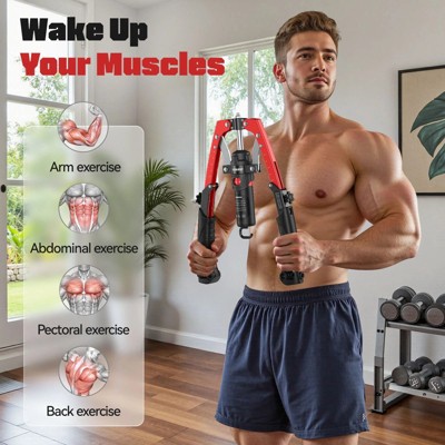 FLYBIRD Chest & Arm Twister Trainer, Hydraulic Power Chest Press Machine 22-440lbs for Upper Body Strength Training