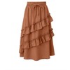 Girls Ruffled Skirts Summer Highwaist Maxi Skirts for Girls A-line Adjustable Drawstring Skirts with Irregular Hem - 2 of 4