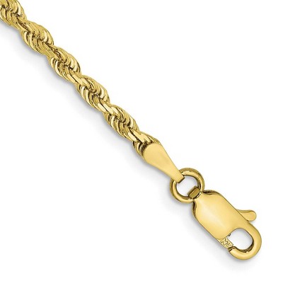 Black Bow Jewelry 2.75mm 10k Yellow Gold D/C Quadruple Rope Chain Bracelet
