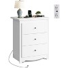 GALAXHERO Tall Nightstand with Charging Station, Wood Nightstand with 3 Drawers, End Table for Bedroom and Dorm, with 2 USB Ports and 2 AC Outlets - 2 of 4