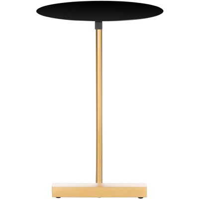 Haylee Black and Gold Round Metal Accent Table