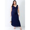 Slickblue Plus Size V-neck Sleeveless Maxi Dress, Slim Fit, Casual or Chic Style, Colors and Size Options - 2 of 4