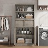 Tall Bathroom Cabinet, Floor Storage Cabinet with Doors & 2 Drawers, 51" H Tall Organizer Cabinet Freestanding for Bathroom, Living Room, Kitchen - 3 of 4