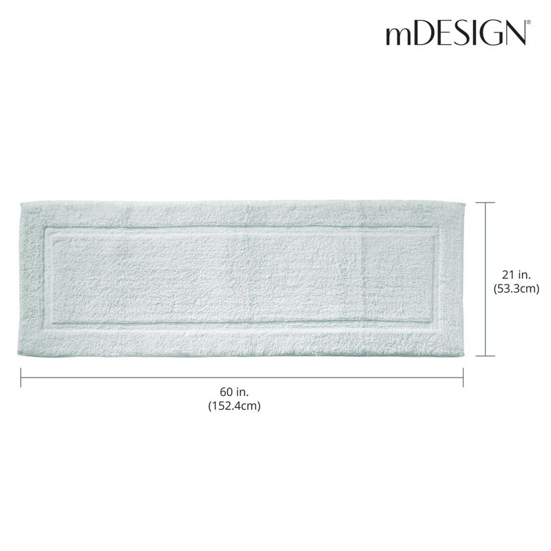 mDesign Bathroom 100% Cotton Rectangular Rug, Long Runner, 60" x 21", 3 of 9