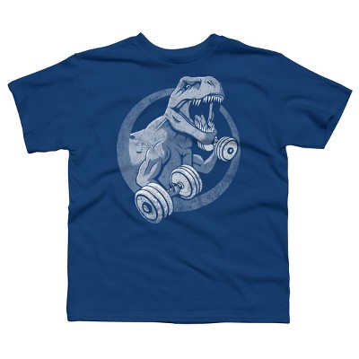 Boy's Design By Humans T-Rex Can Lift Dumbells By Snazzygaz T-Shirt