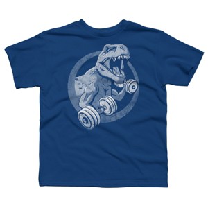 Boy's Design By Humans T-Rex Can Lift Dumbells By Snazzygaz T-Shirt - 1 of 4