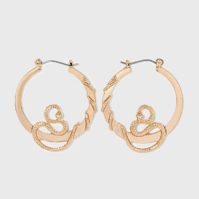 Gold Snake Hoop Earrings - Wild Fable™ Gold