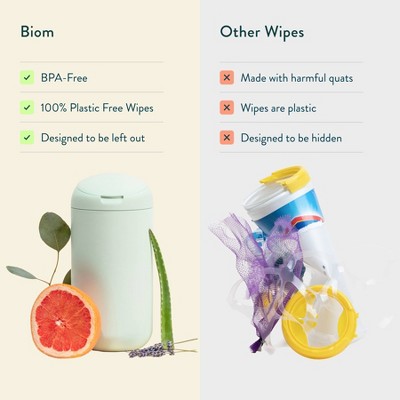 Biom Plant Based Refillable All Purpose Wipes Variety - 3pk/180ct