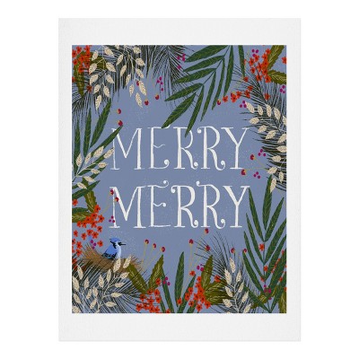 Joy Laforme Christmas Merry Merry Wreath Art Print - Society6