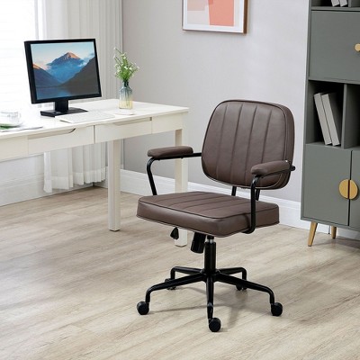 NicBex Office Chair with Height Adjustable Modern Microfiber Computer Chair with Tiltable Design, Armrests, Casters for Office, Study, Bedroom, Brown