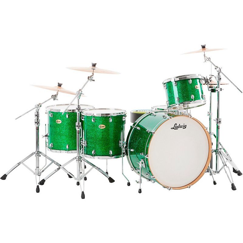 Ludwig Centennial Zep 4-Piece Shell Pack Green Sparkle, 1 of 5