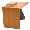 NicBex Home Office Desks Morden Executive Desk Asymmetry Wooden Frame Writing Desk with Monitor Stand for Study and Office, Brown - 4 of 4