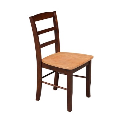 Elegant Black Wood Ladderback Side Chair Set of 2