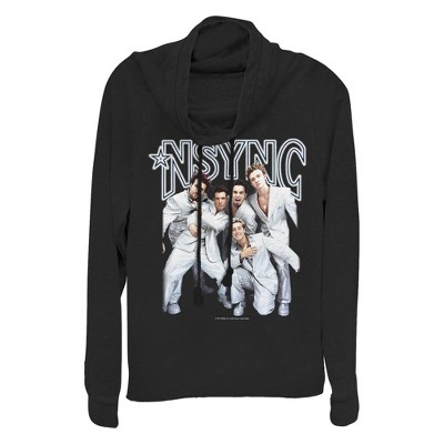 Junior's NSYNC Iconic White Suits Cowl Neck Sweatshirt