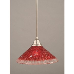Toltec Lighting Any 1 - Light Pendant in  Brushed Nickel with 16" Raspberry Crystal Shade - 1 of 1