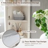 MOEPISY Tall Corner Cabinet, Modern Fluted Storage Cabinet with Faux Marble Top & Adjustable Shelves Off White - 4 of 4